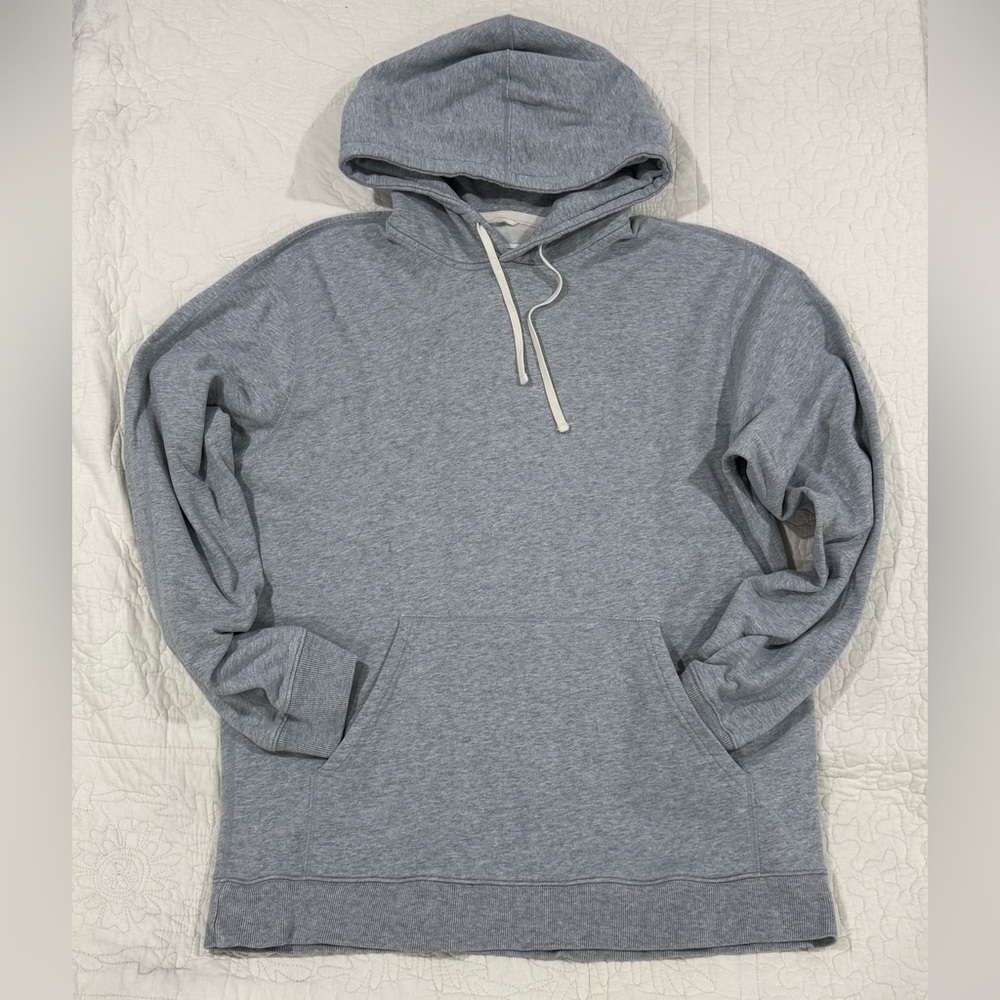Reigning Champ Mens Heather Gray Pullover Hoodie Size L
